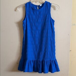 SHEIN Royal Blue Textured Ruffle Hem Sleeveless Dress